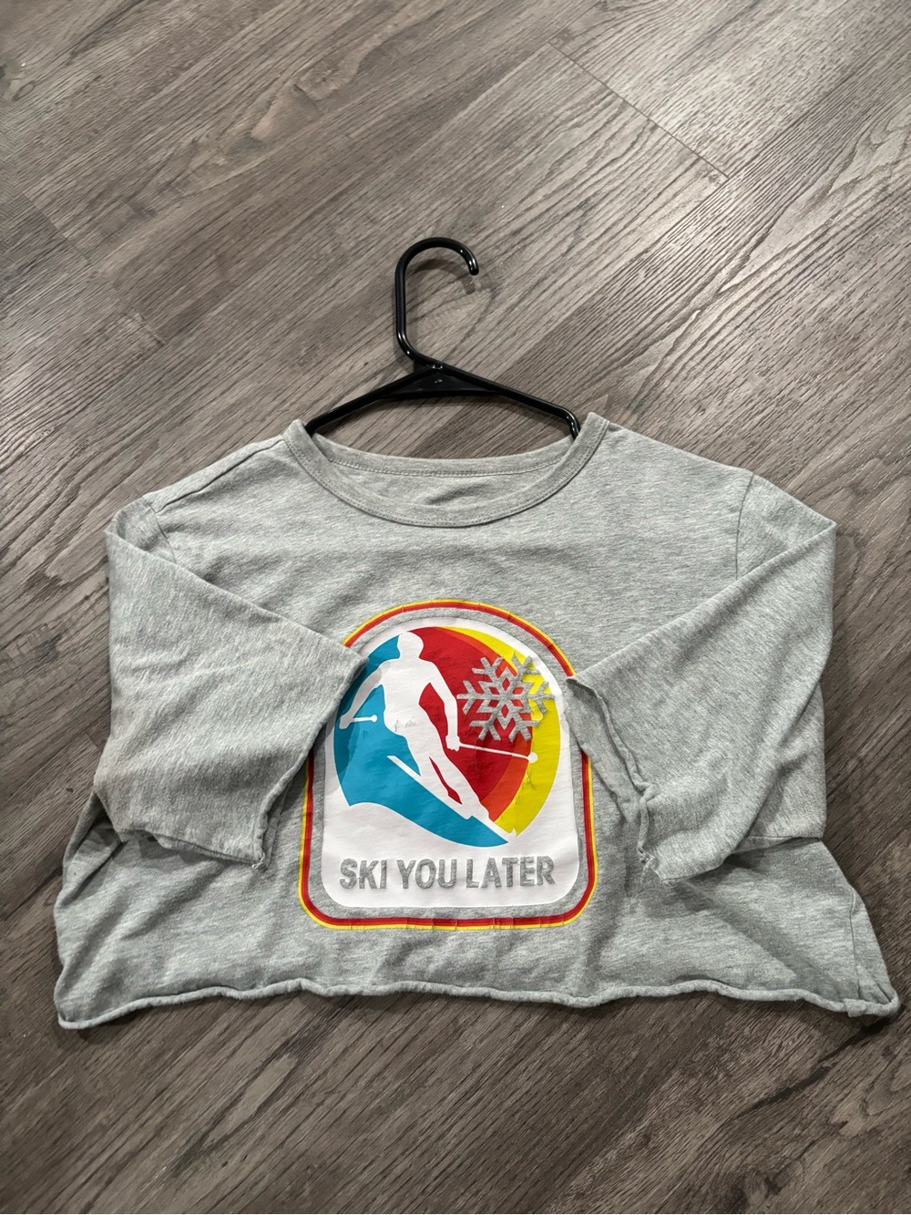 GAP Kids Cropped Tee with Multicolor Ski Graphic